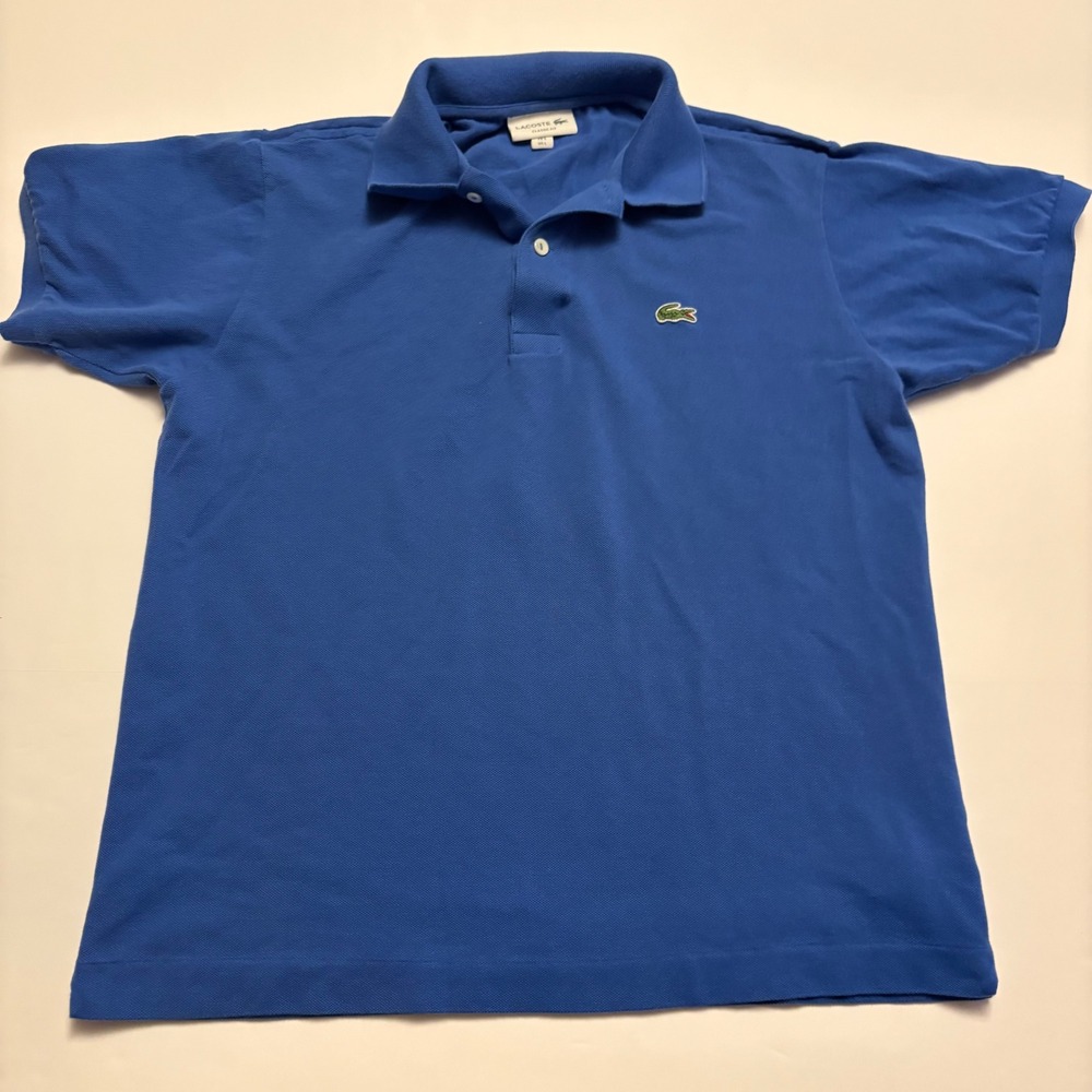 Lacoste Polo Shirt Mens Large L Blue Short Sleeve Classic Fit Cotton Pique Logo